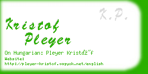 kristof pleyer business card
